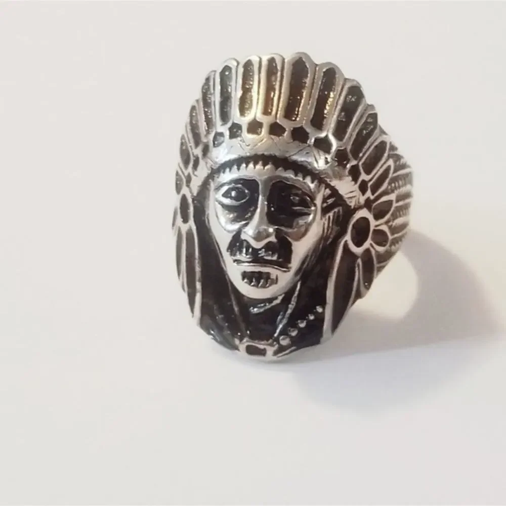 New stainless steel Indian ring size 9‎